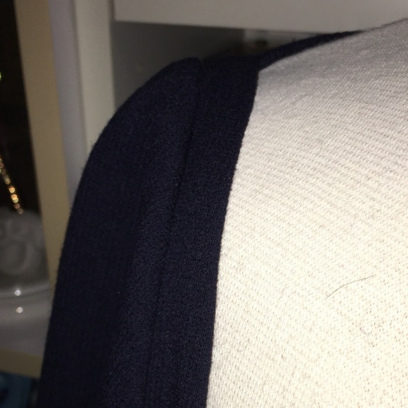 Lela Rose Navy Blue Square Neckline Fit Flare Top - Picture 4 of 10